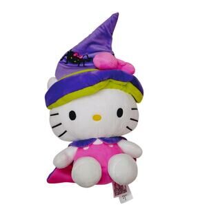 12 " Halloween Hello Kitty Pink Purple Witch Spider Cape Plush Toy StuffedAnimal